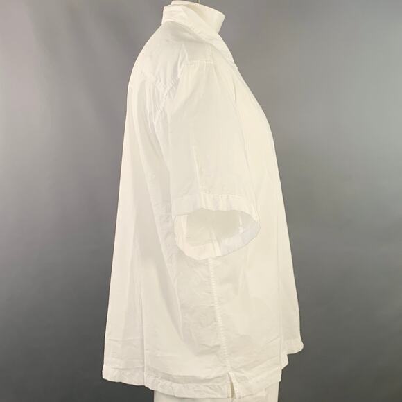 Size XL White Organic Cotton One Pocket Oversized Short Sleeve Shirt - Picture 2 of 7